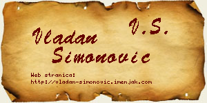 Vladan Simonović vizit kartica